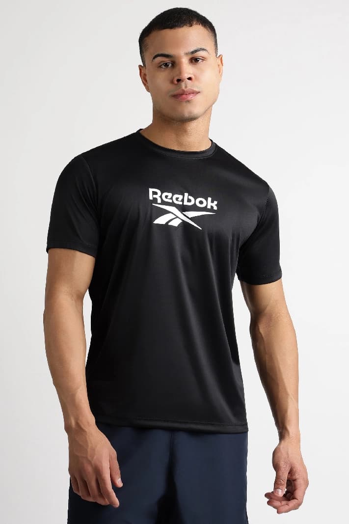 Men's Black Casual Printed Regular Fit Tshirt