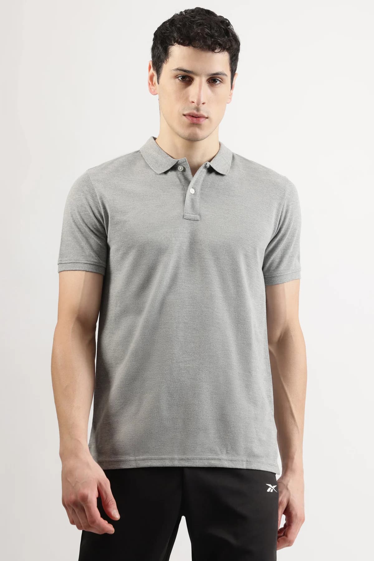 Men's Grey Casual Solid Regular Fit Polo Tshirt