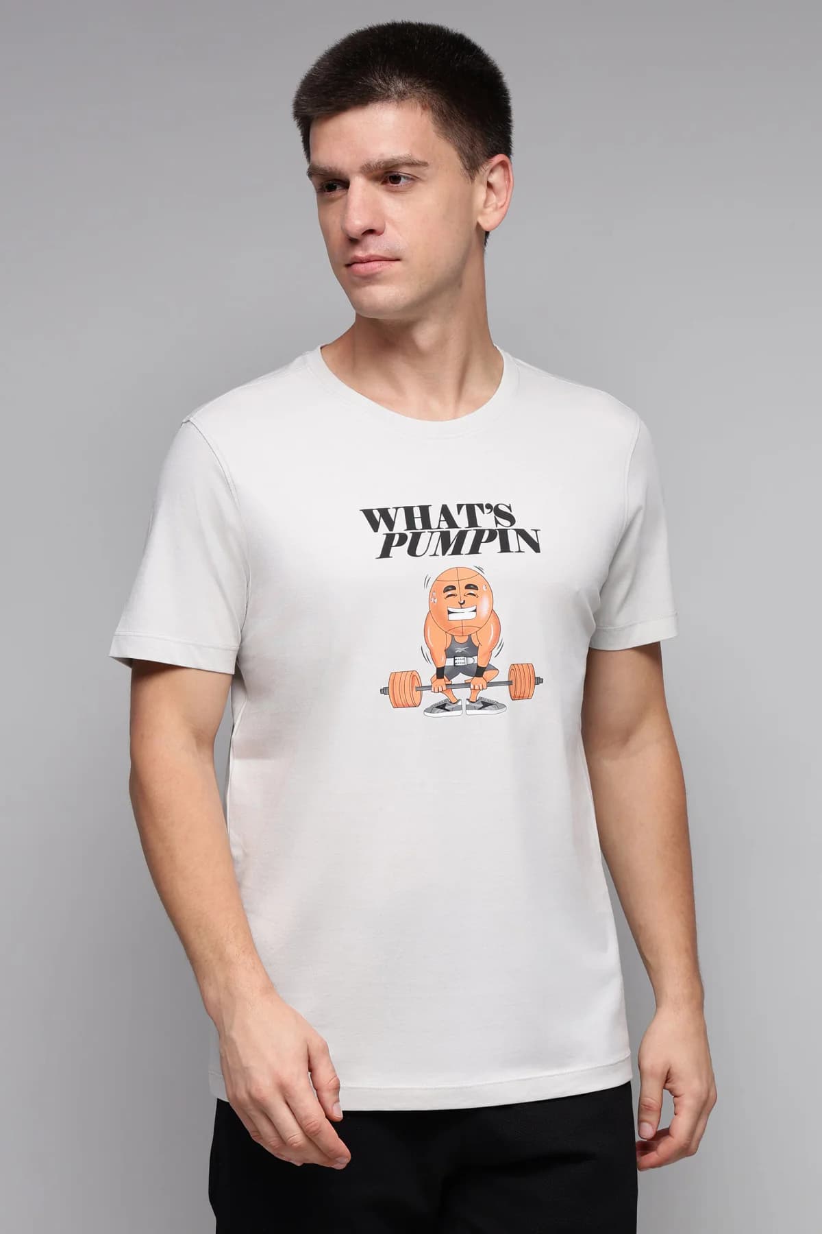 Men's Grey Casual Printed Regular Fit Tshirt