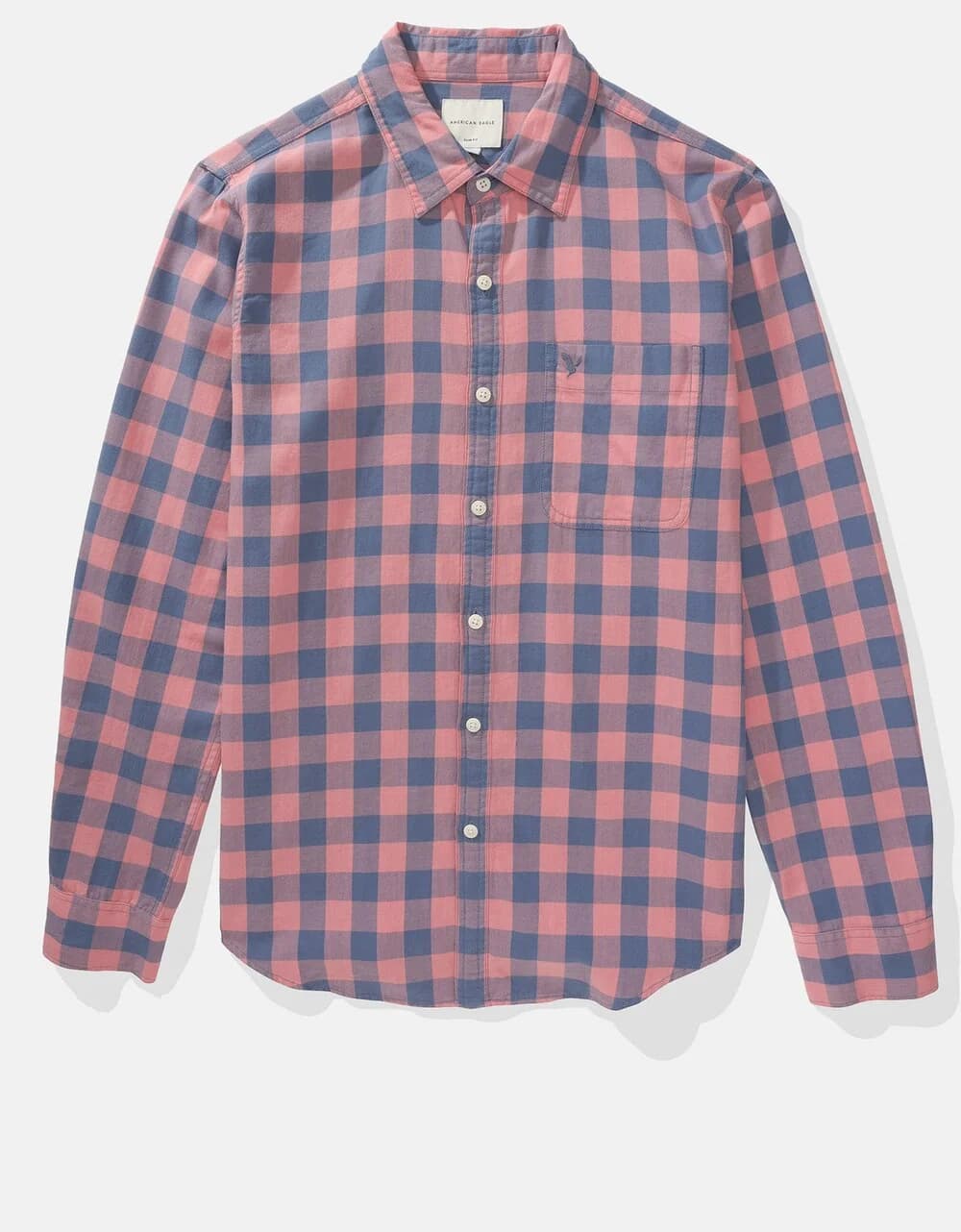 Men's Pink Casual Checked Slim Fit Cotton Shirt