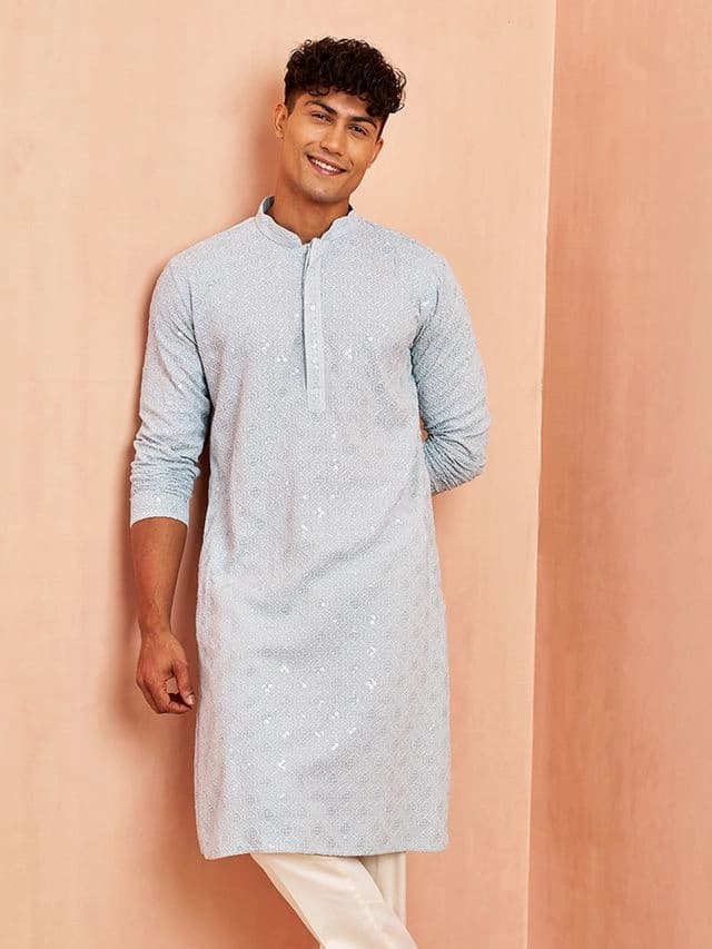 Men's Blue Festive Kurta