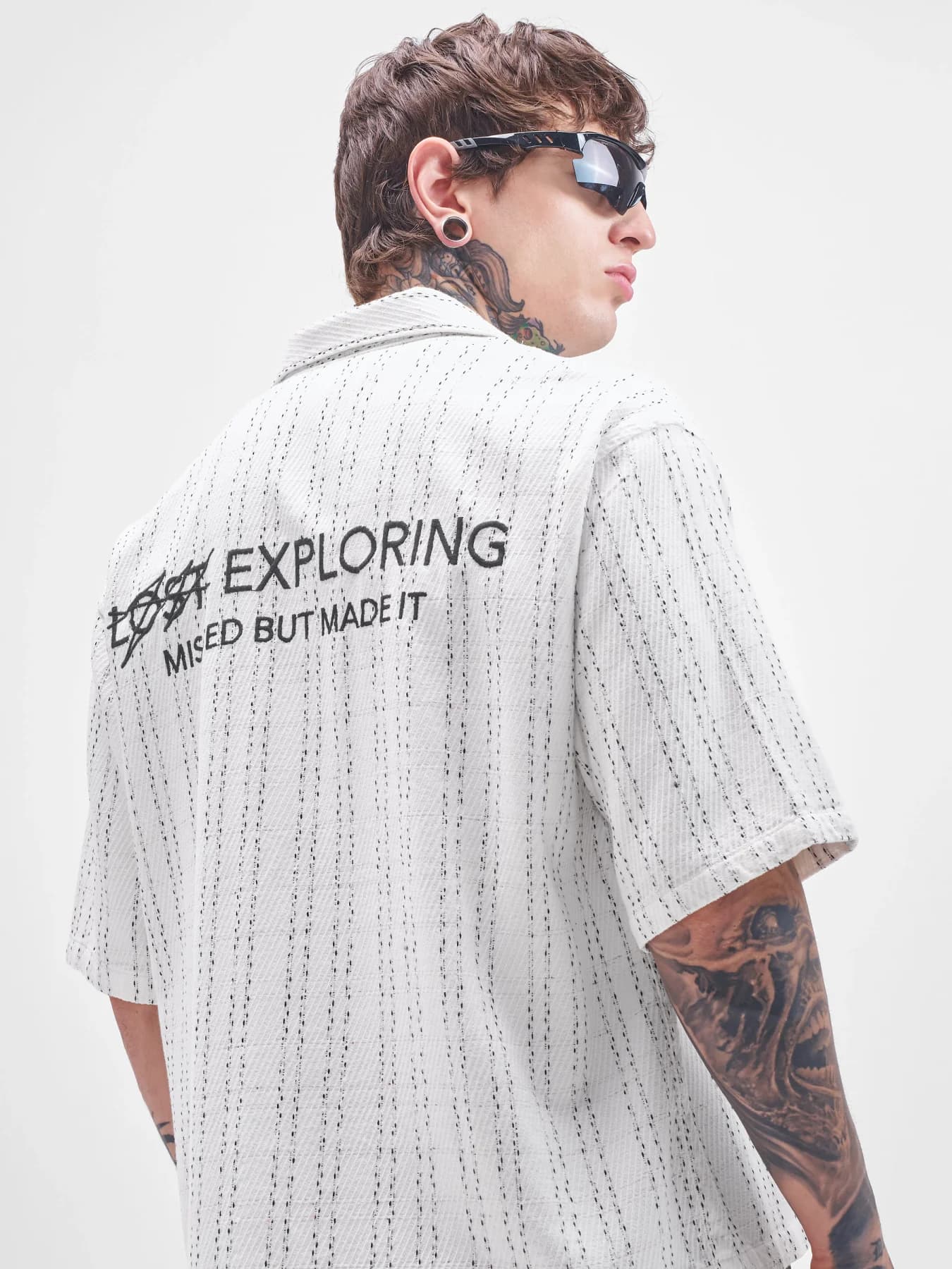 Men's White Casual Oversized Fit Cotton Shirt