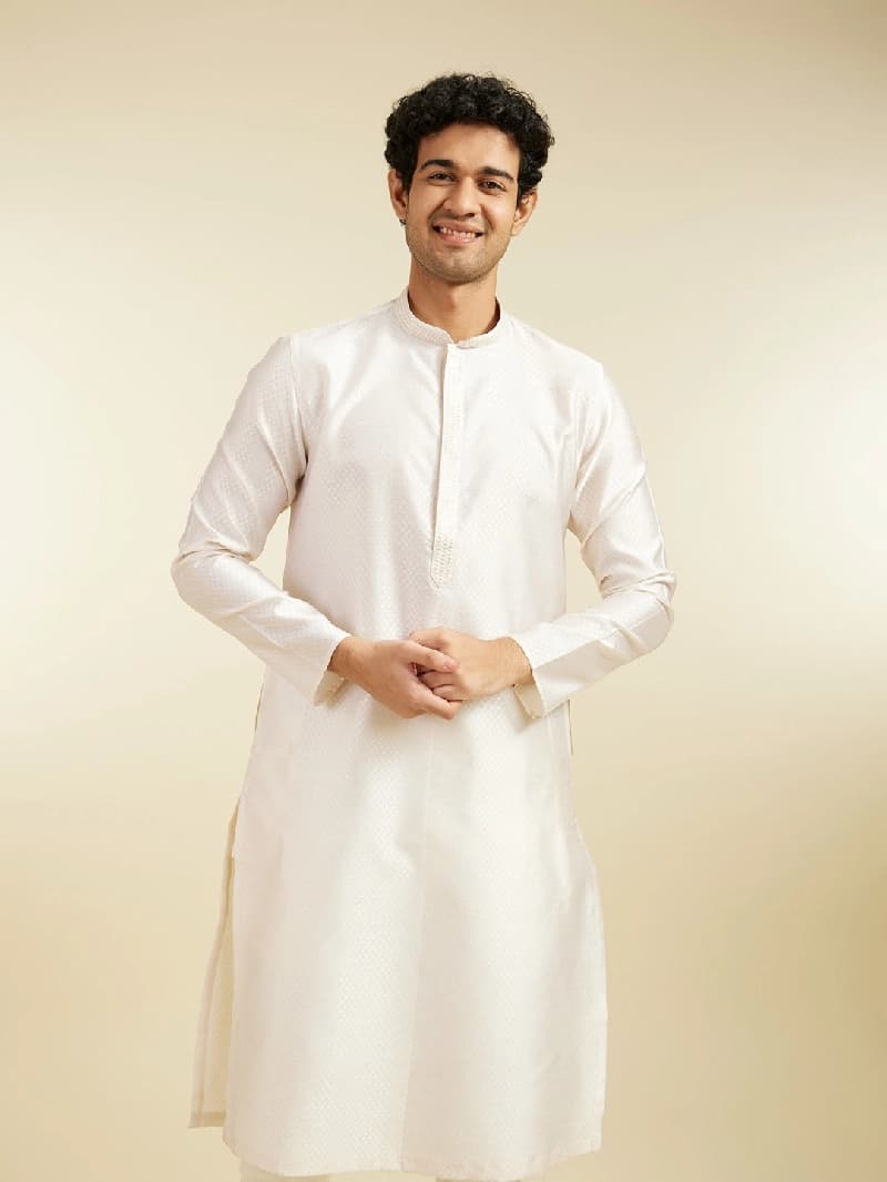 Men's Cream Festive Kurta