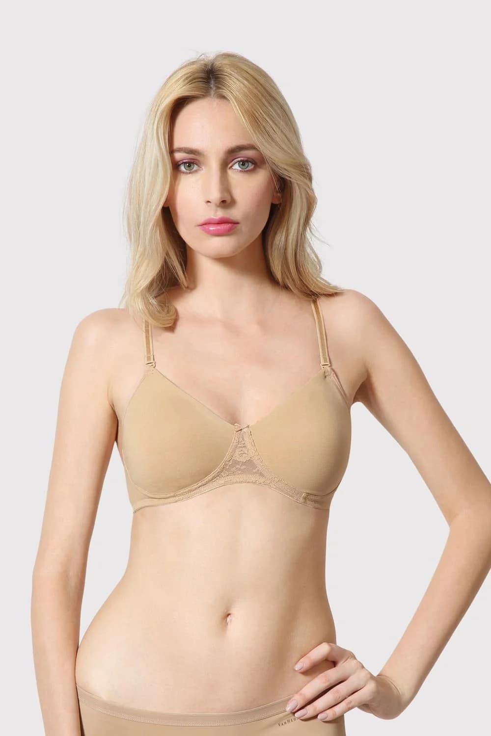 Women's Pink Solid Hook Bra