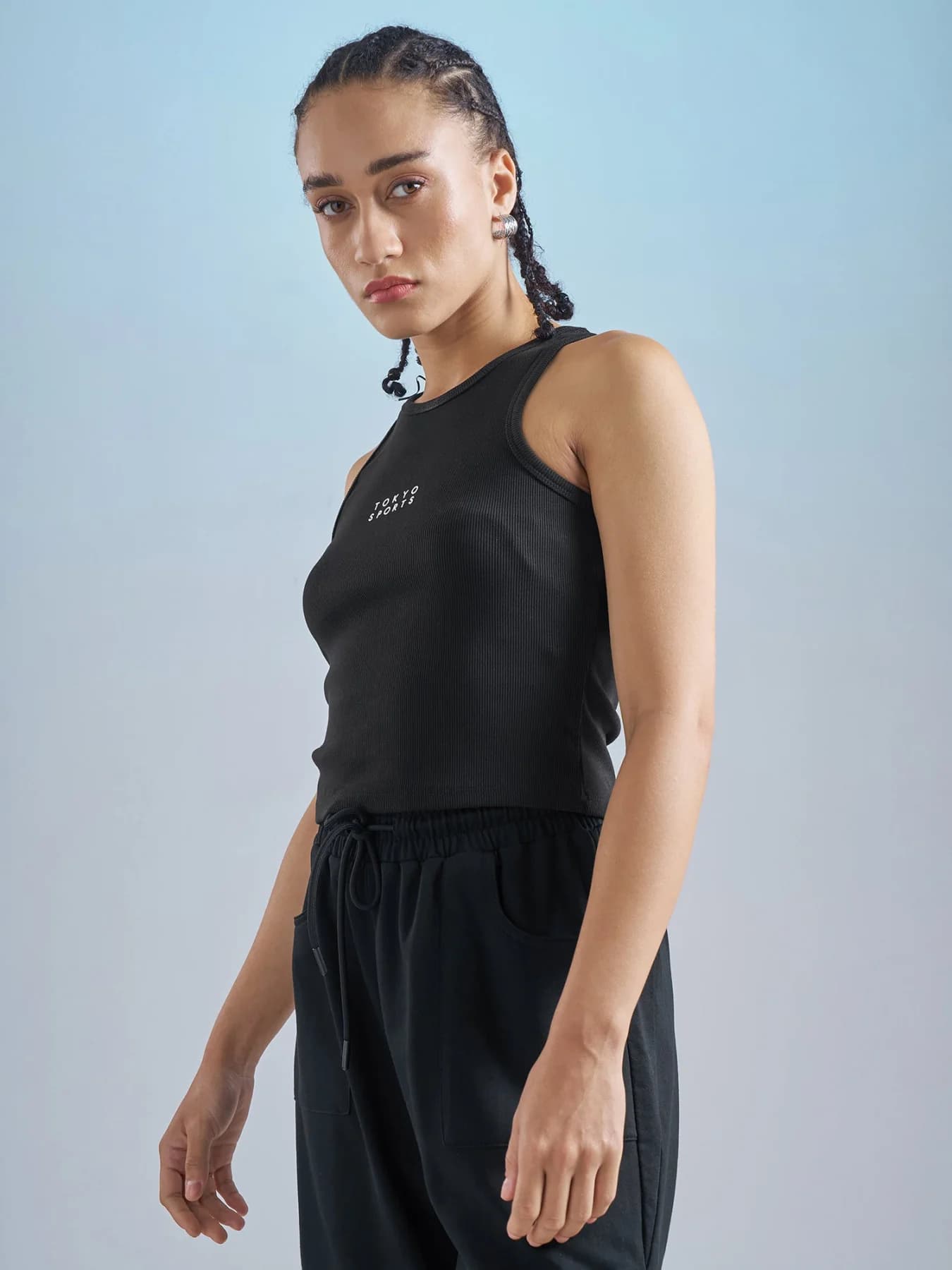 Women's Black Casual Printed Regular Fit Top