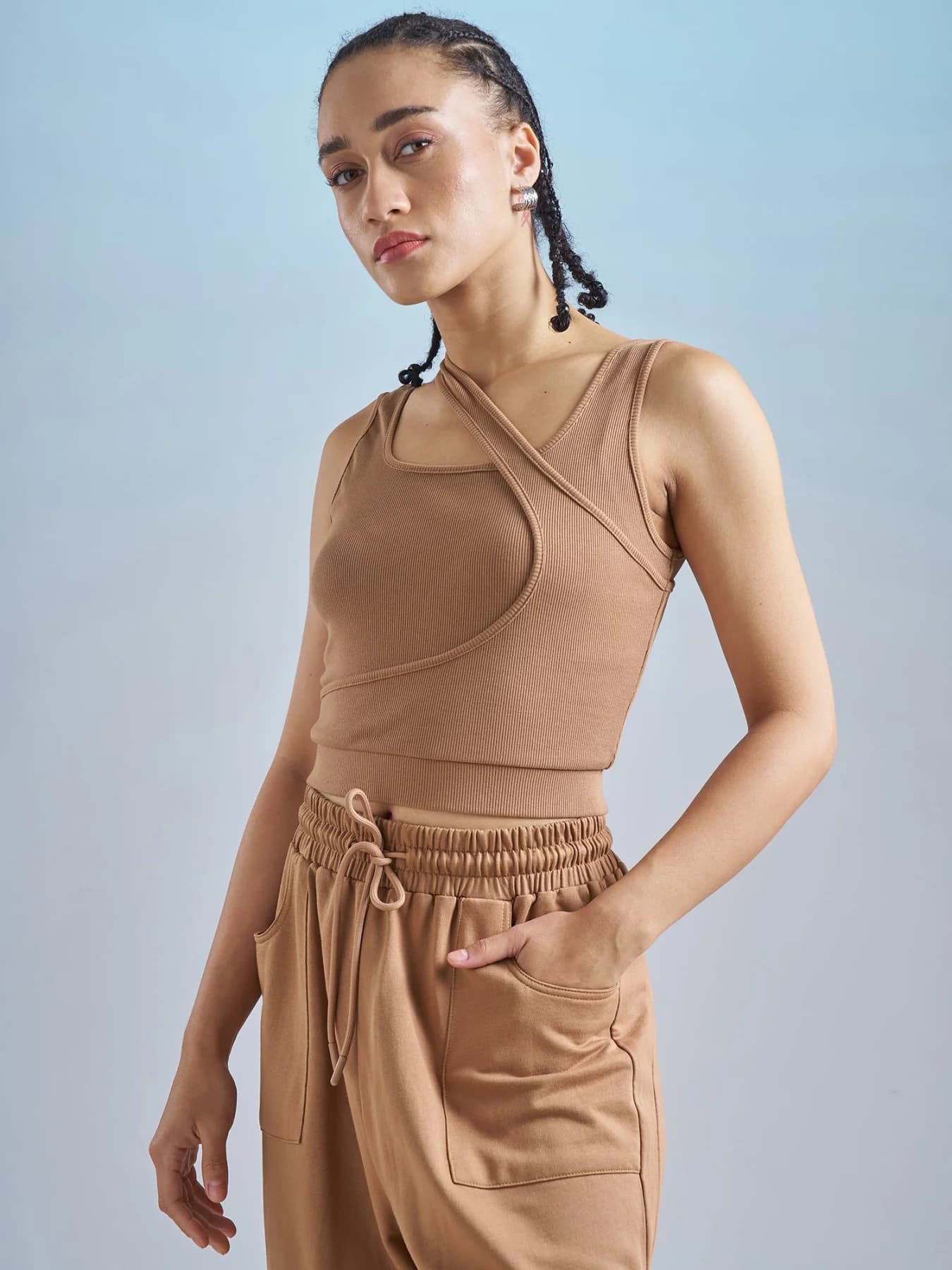 Women's Brown Casual Printed Regular Fit Top