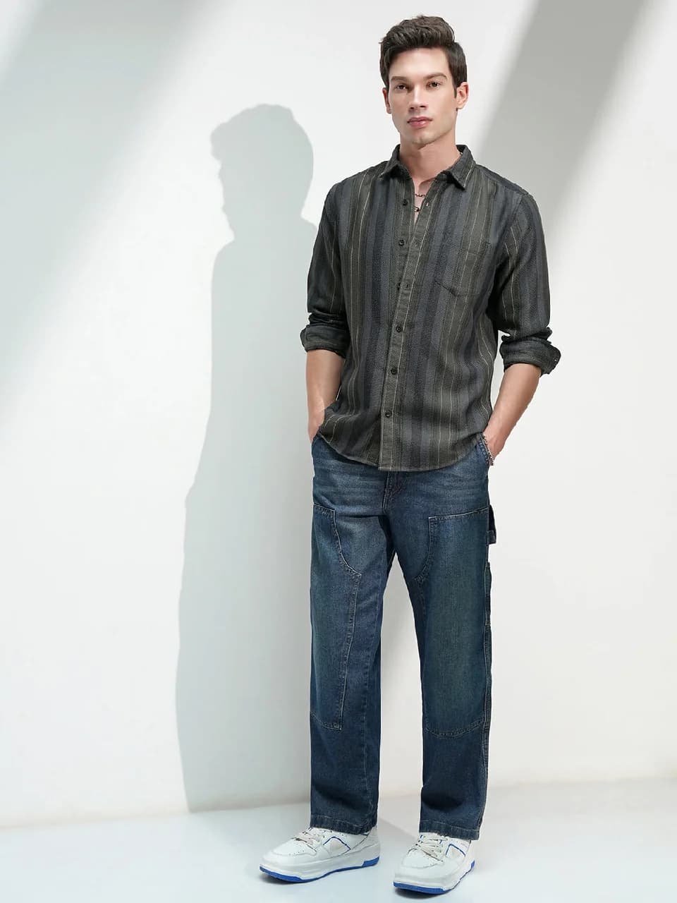 Men's Multicolor Casual Striped Slim Fit Cotton Shirt