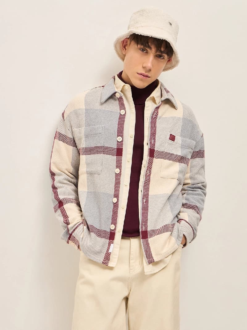 Men's Multicolor Casual Checked Regular Fit Shacket