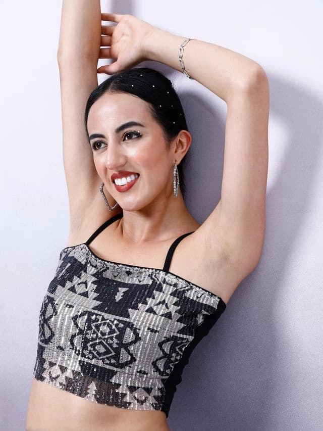 Women's Black Party Top