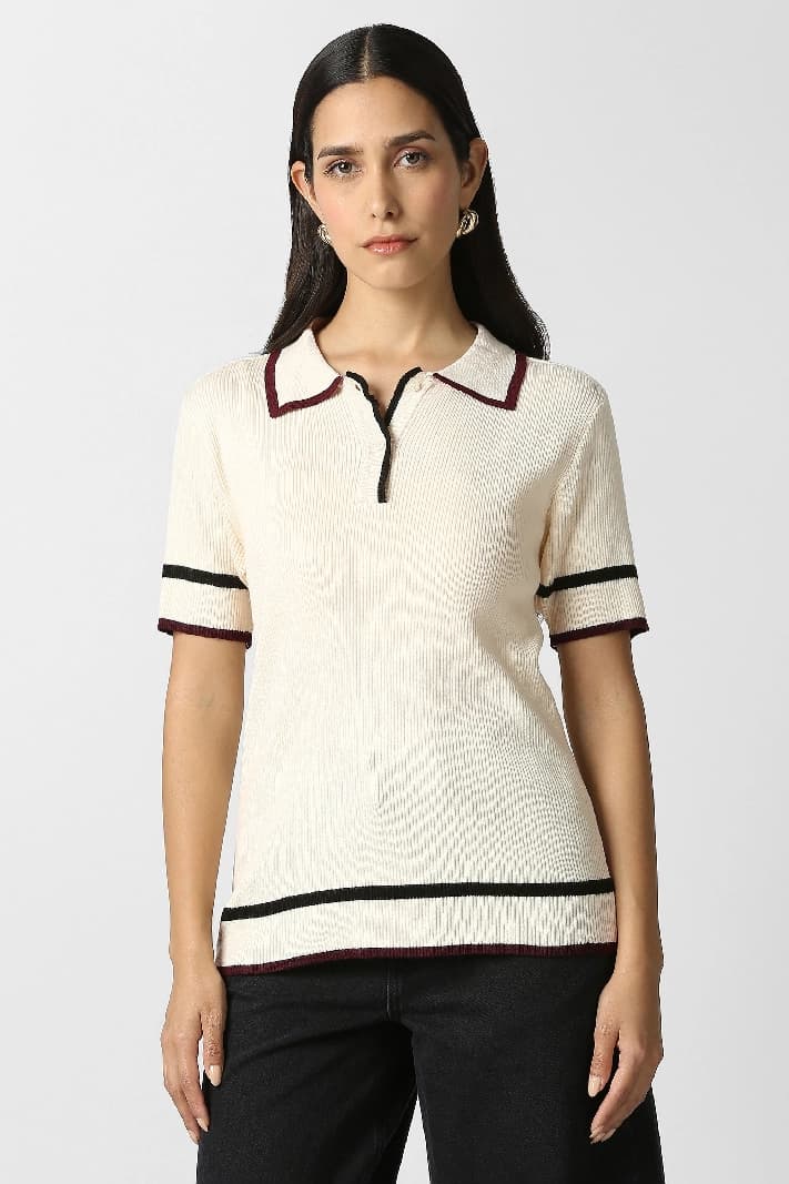 Women's Beige Casual Solid Regular Fit Top