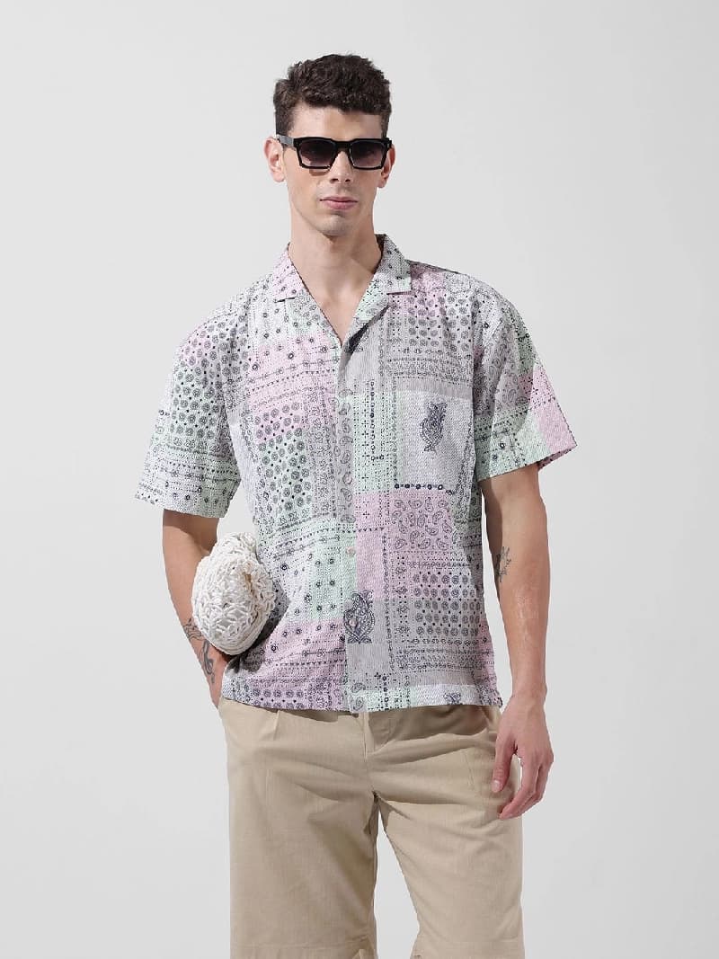 Men's Multicolor Casual Printed Regular Fit Shirt