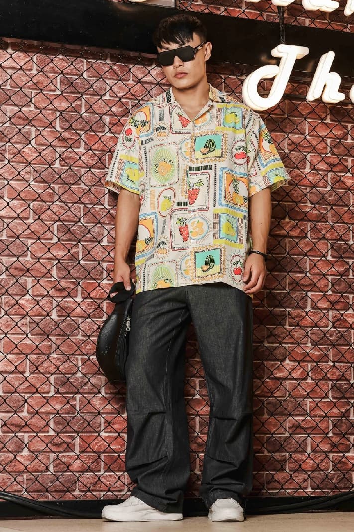 Unisex Beige Casual Regular Fit Shirt