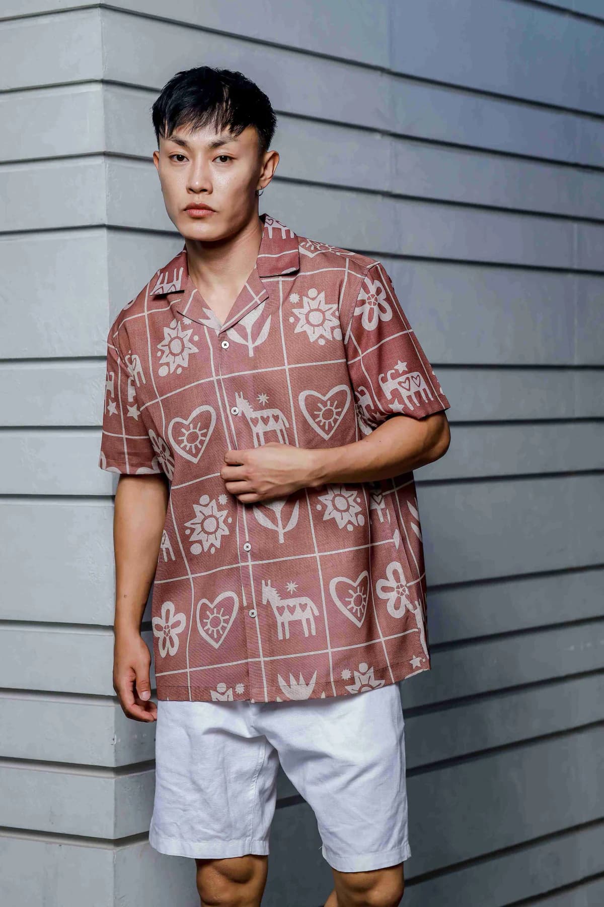 Unisex Brown Casual Regular Fit Shirt