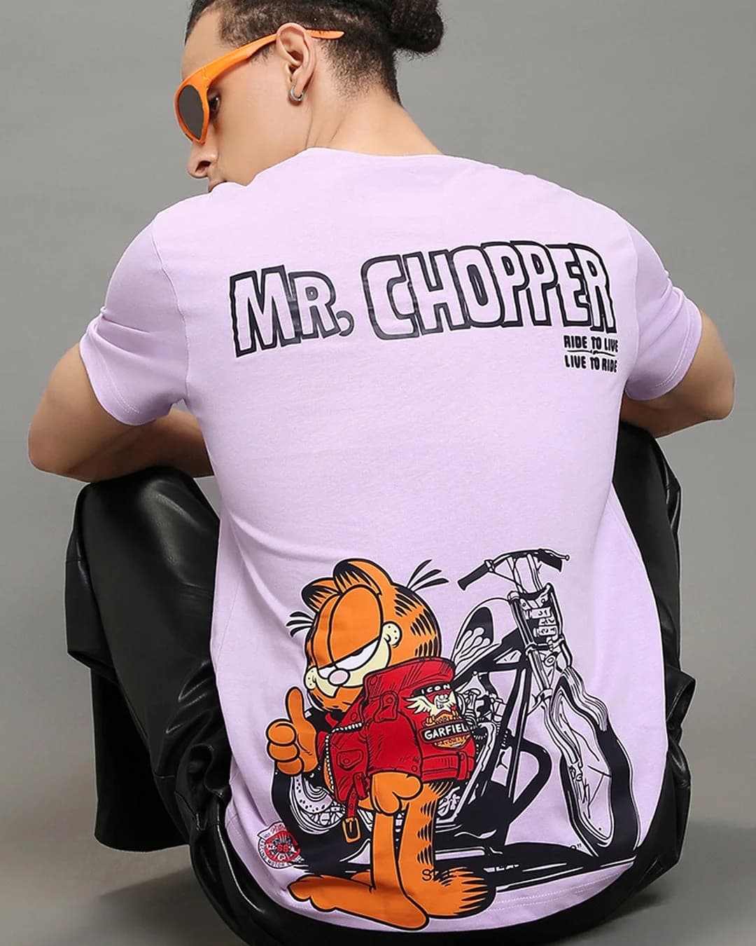 Men's Purple Casual Printed Regular Fit Tshirt