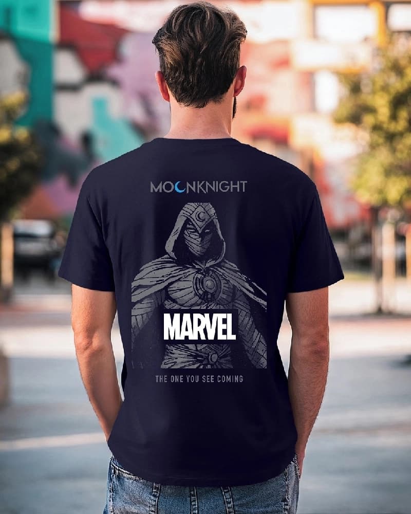 Men's Blue Casual Printed Regular Fit Tshirt