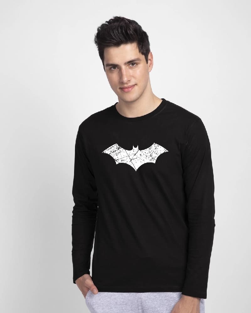 Men's Black Casual Printed Regular Fit Tshirt