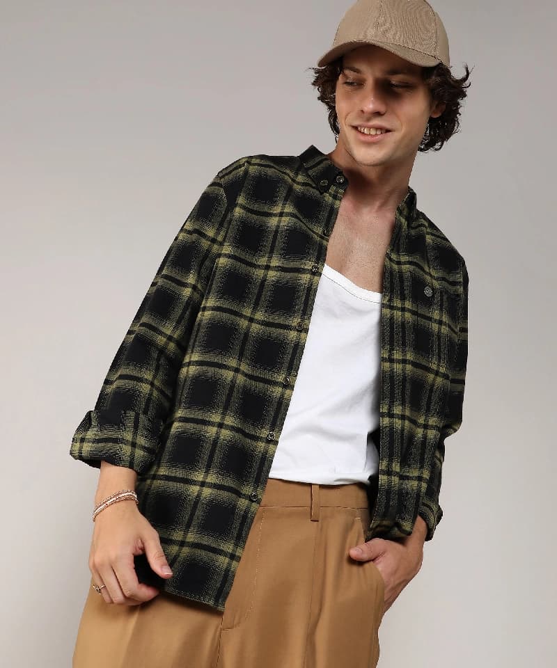 Men's Multicolor Casual Checked Shirt