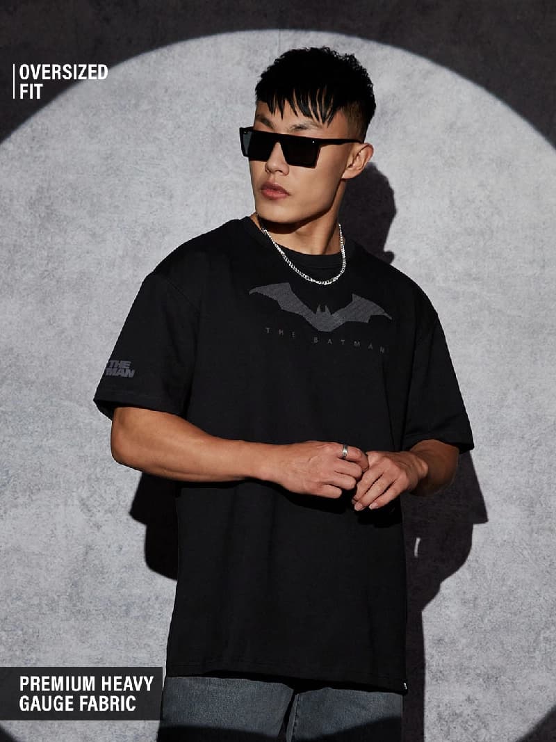 Men's Black Casual Oversized Fit Tshirt
