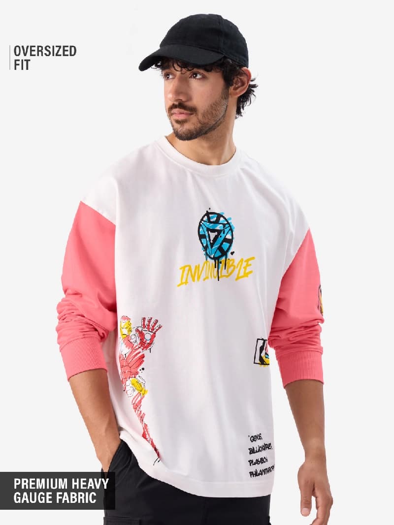 Men's White Casual Oversized Fit Tshirt