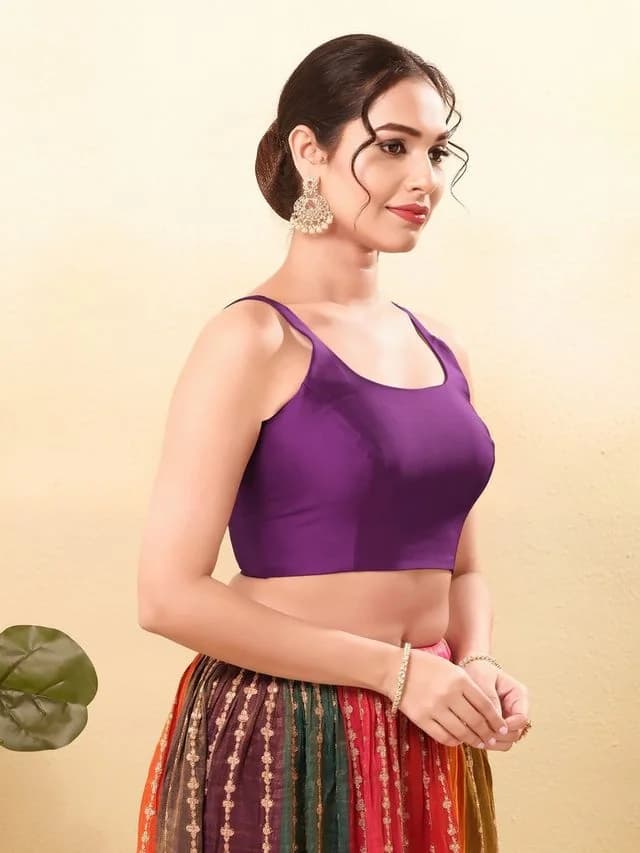 Women's Purple Festive Regular Fit Blouse