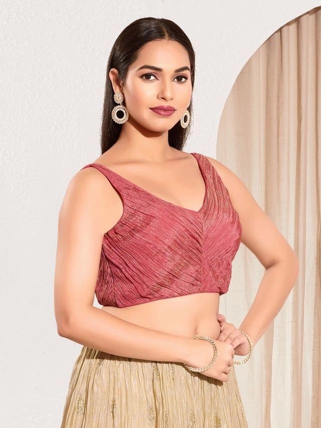 Women's Pink Festive Regular Fit Blouse