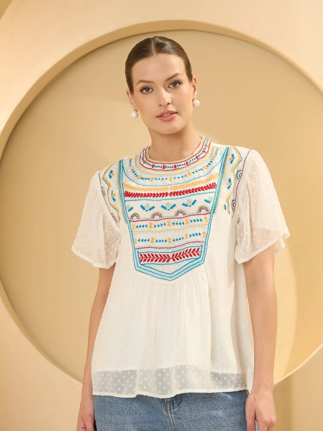 Women's White Party Top