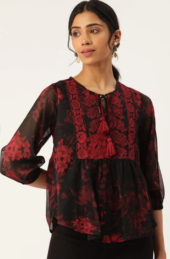 Women's Black Party Top