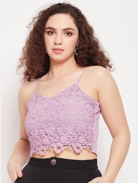 Women's Purple Casual Slim Fit Top