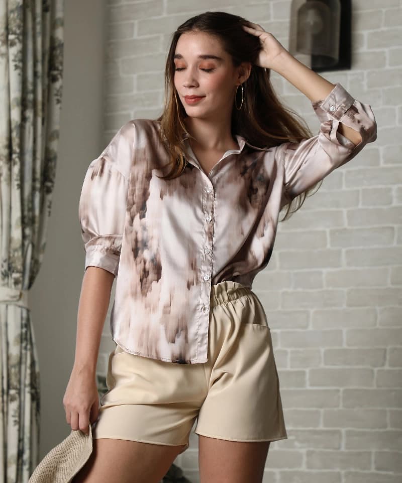 Women's Brown Casual Printed Shirt