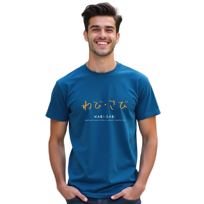 Men's Blue Casual Printed Regular Fit Tshirt