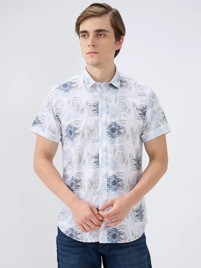 Men's Multicolor Casual Printed Slim Fit Shirt
