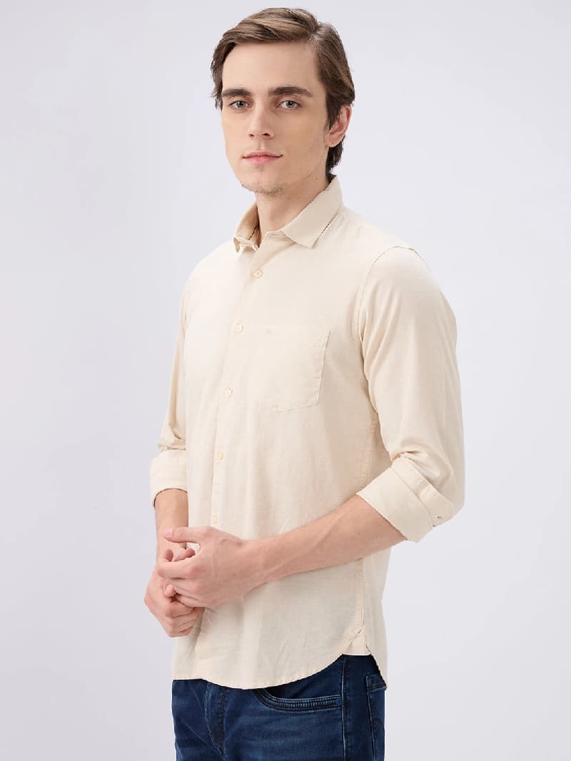 Buy - Men's Beige Casual Solid Slim Fit Shirt online - Zilo - 60 Mins Delivery Buy - Men's Beige Casual Solid Slim Fit Shirt online - Zilo - 60 Mins Delivery