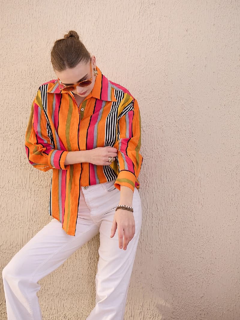 Women's Multicolor Casual Printed Regular Fit Shirt