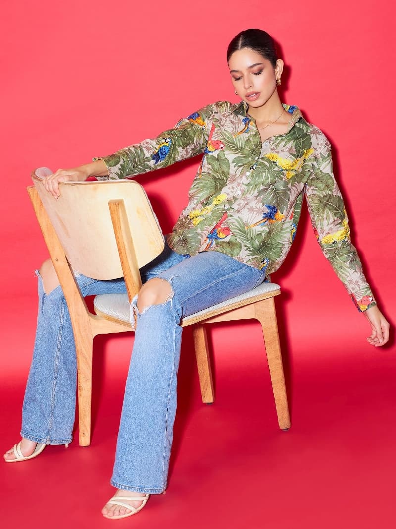 Women's Multicolor Casual Printed Regular Fit Shirt