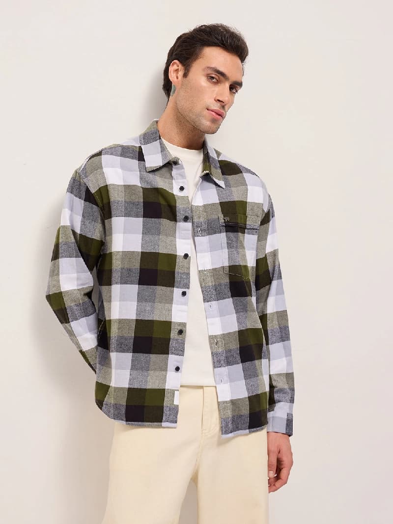 Men's Multicolor Casual Checked Regular Fit Shirt