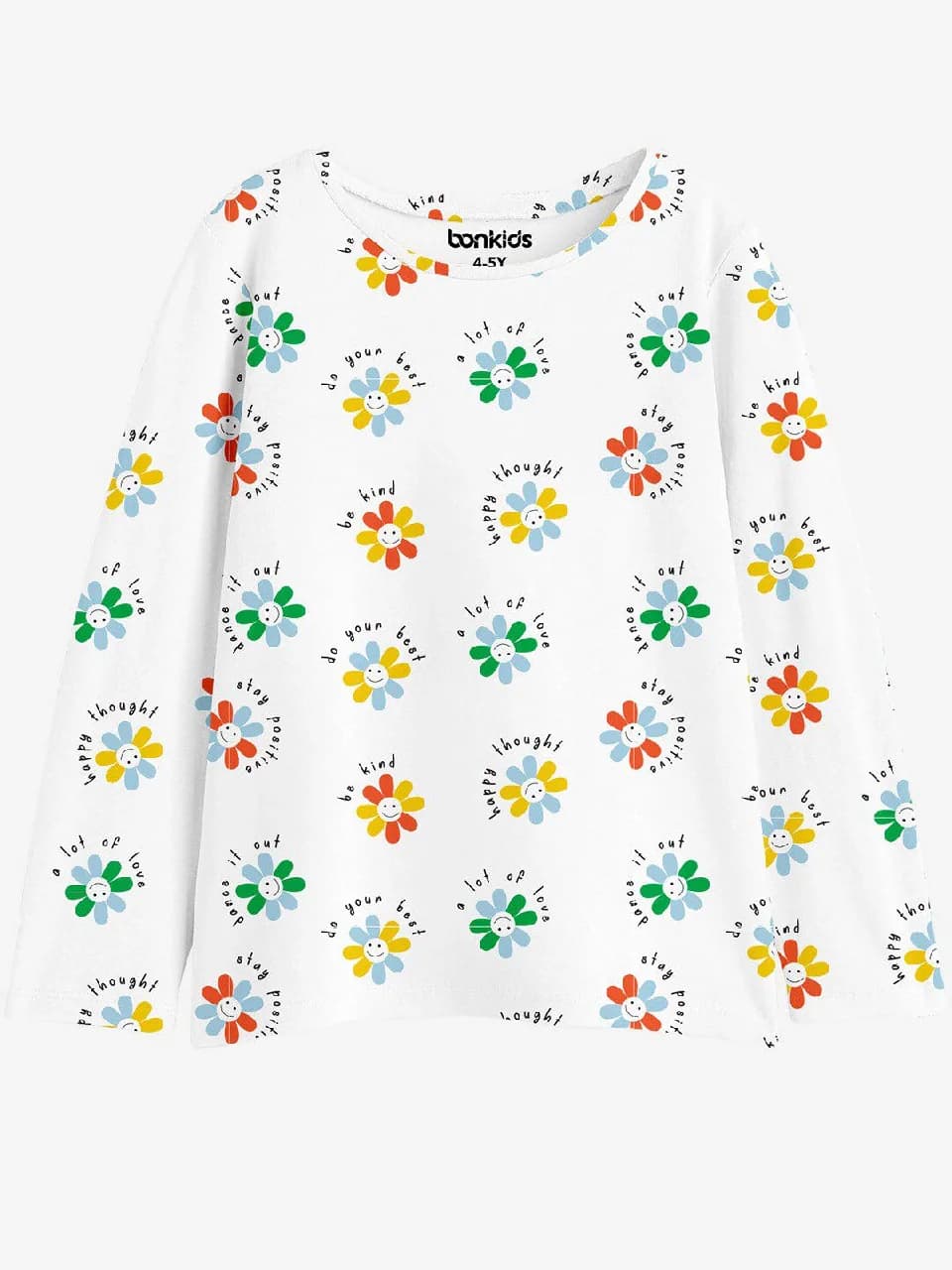 Girls Multicolor Casual Printed Regular Fit Full Sleeves Tshirt