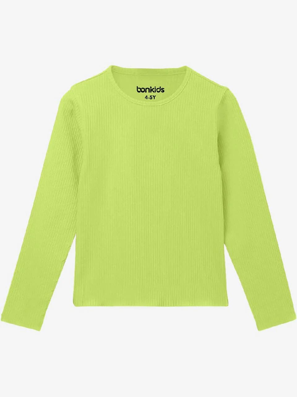 Girls Green Casual Solid Regular Fit Full Sleeves Tshirt