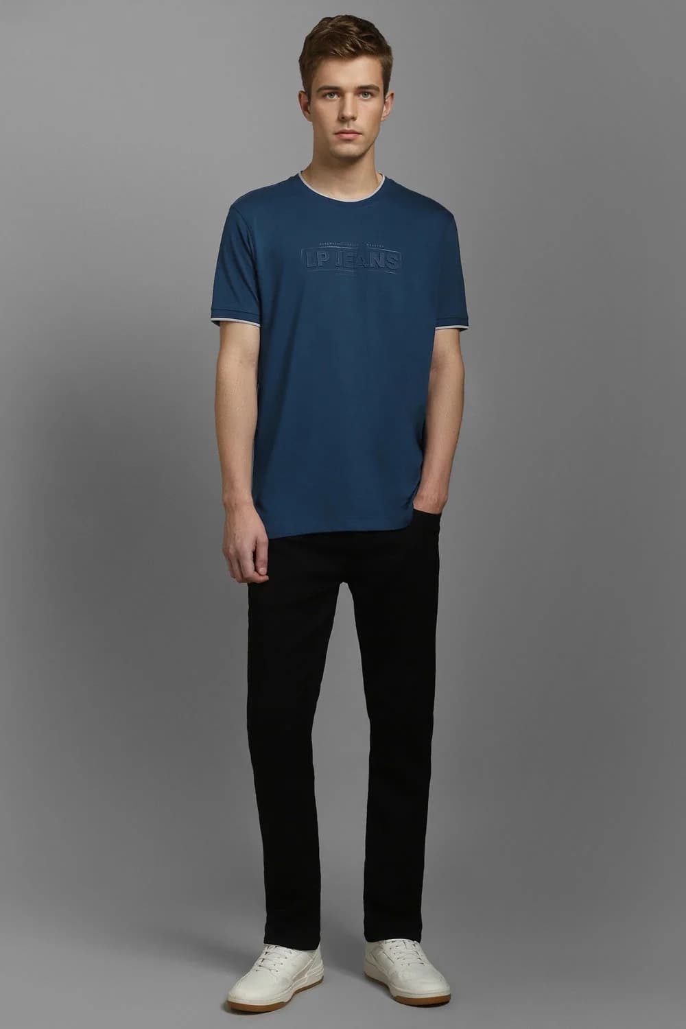 Men's Green Casual Printed Slim Fit Tshirt
