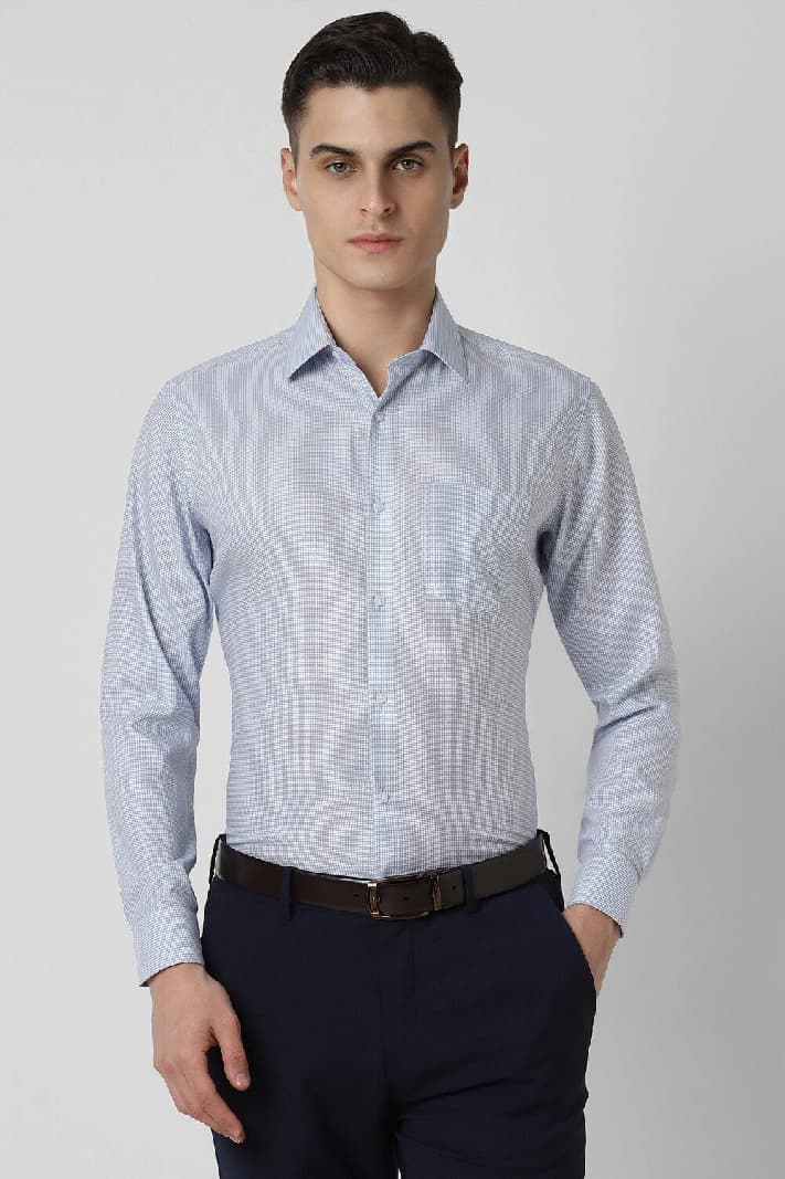 Men's Grey Formal Solid Regular Fit Shirt