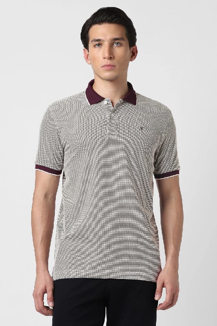 Men's Purple Casual Solid Regular Fit Polo Tshirt