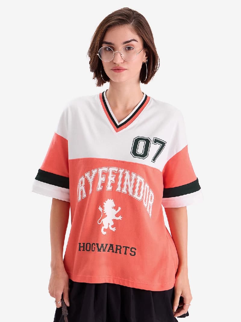 Women's Multicolor Casual Printed Oversized Fit Tshirt