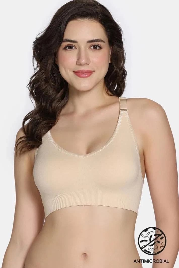 Women's Skin Padded Non Wired Full Coverage Tshirt Bra