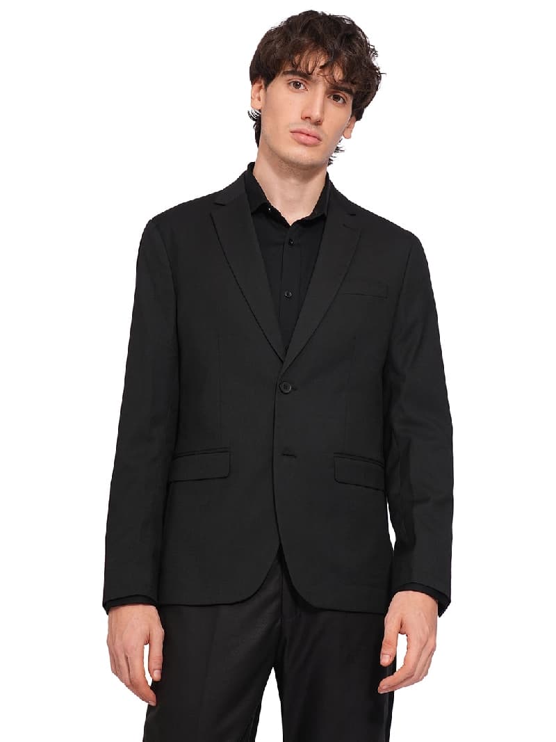 Men's Black Formal Slim Fit Solid Full Sleeves Blazer