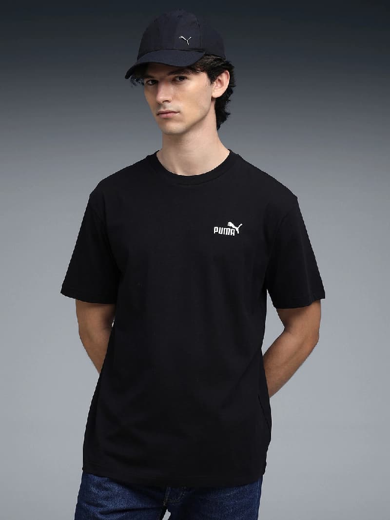 Men's Black Casual Regular Fit Tshirt