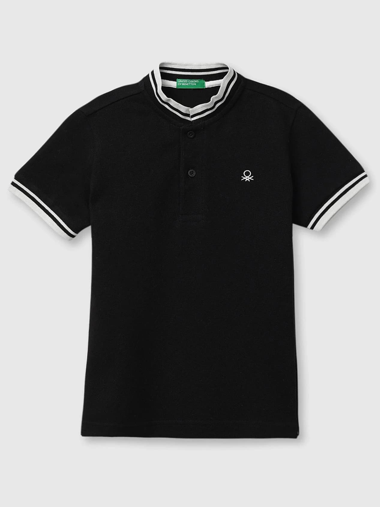 Boys Black Casual Regular Fit Solid Half Sleeves Tshirt
