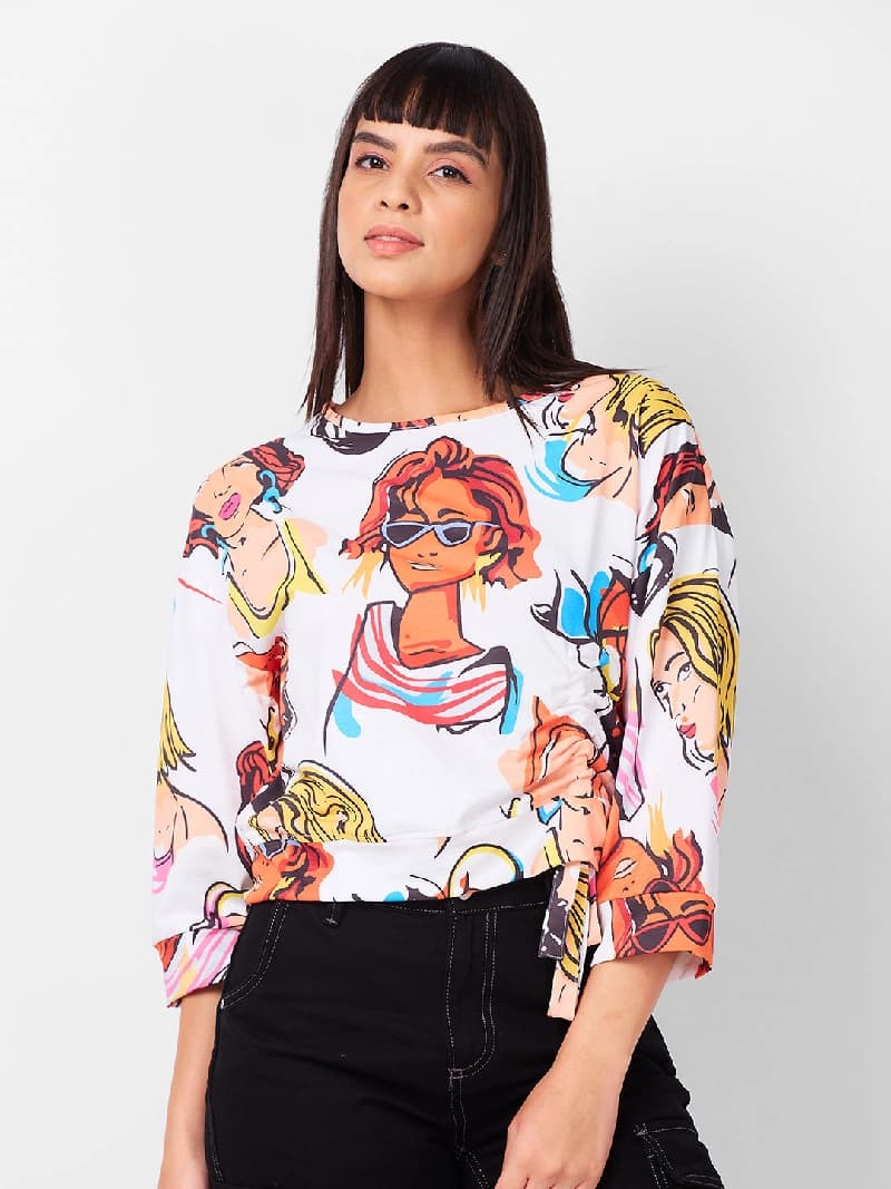 Women's Multicolor Casual Printed Regular Fit Top