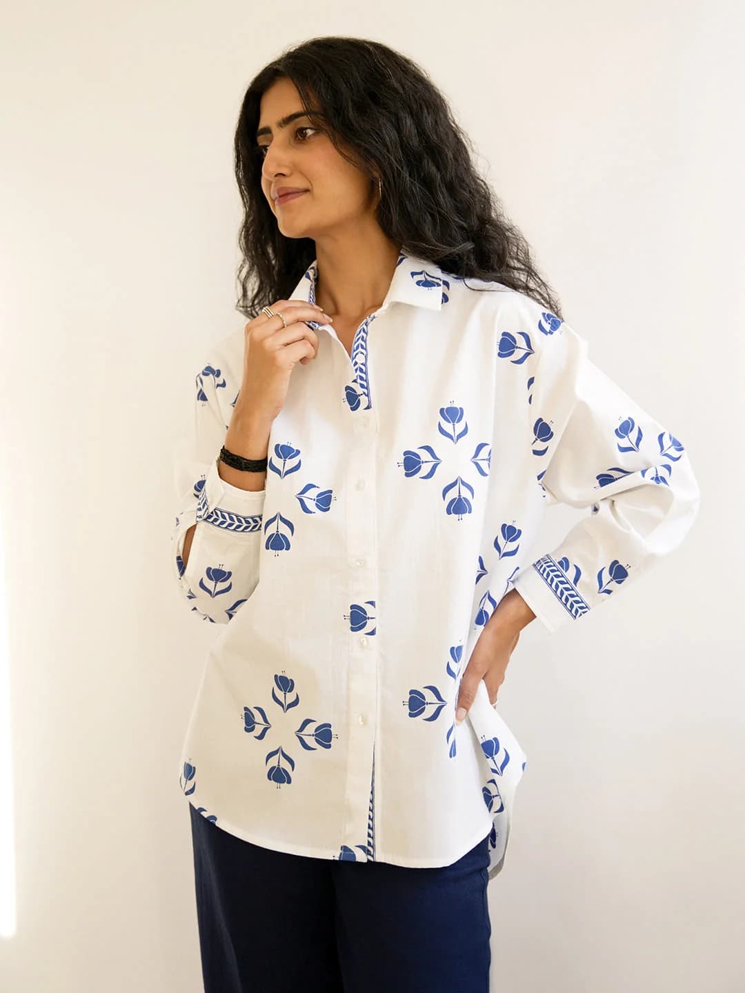 Women's White Casual Printed Top