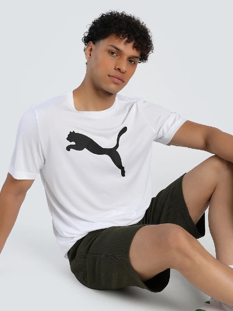 Men's White Casual Regular Fit Tshirt