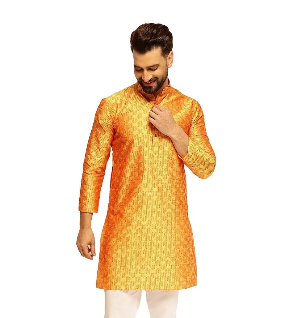 Men's Multicolor Festive Silk Kurta