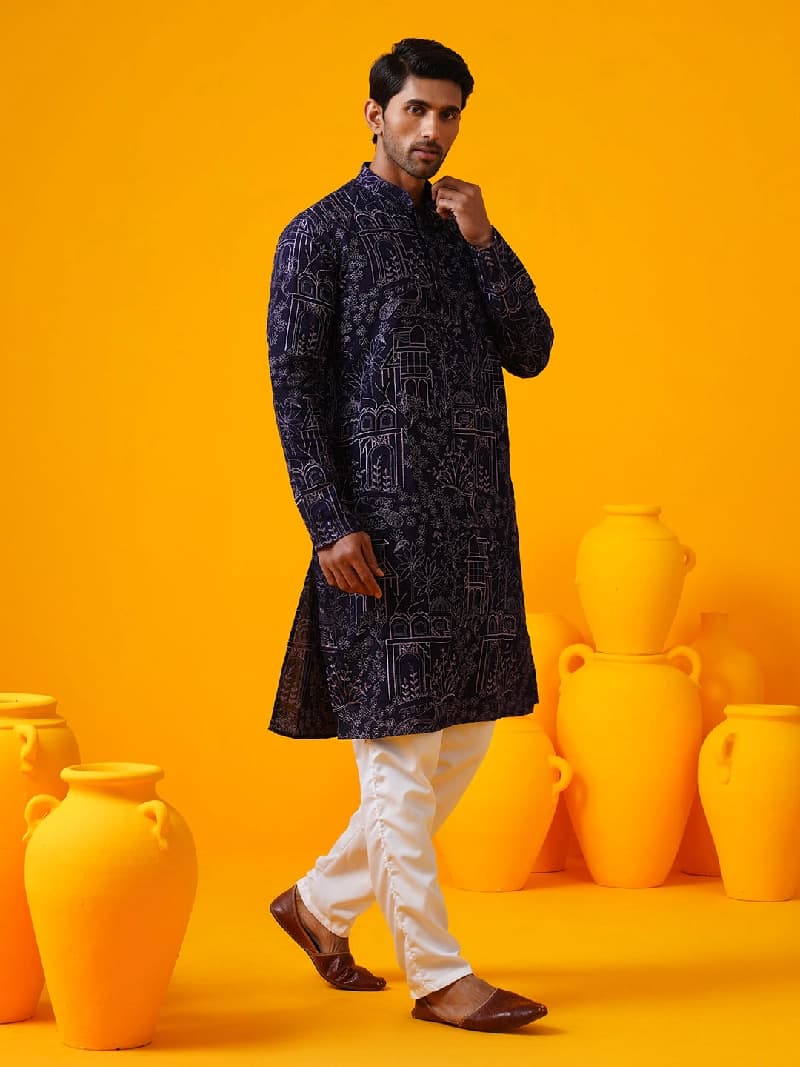 Men's Purple Festive Kurta